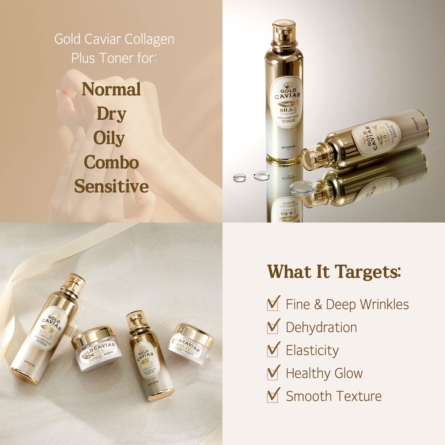 Amazon.com: SKIN FOOD since 1957 Gold Caviar Collagen Plus Toner