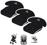 Bear and Care - Protecteur de siège de voiture d'entraînement de pot - Linge de siège de voiture imperméable - Plaquettes pour poussette, pour tout-petits & Siège auto bébé - Tapis de linge lavable pour les déversements (Noir, Paquet de 2)