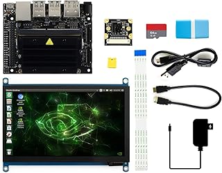Waveshare AI Computer Jetson Nano Developer Kit B01 4GB Pack (Type C) Includes 7inch HDMI LCD (H) Touch Display 8MP Camera Module and TF Card