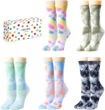 Zmart Tie Dye Gifts for Women - Colorful Gifts for Hippie Girls, Tie Dye Hippie Socks