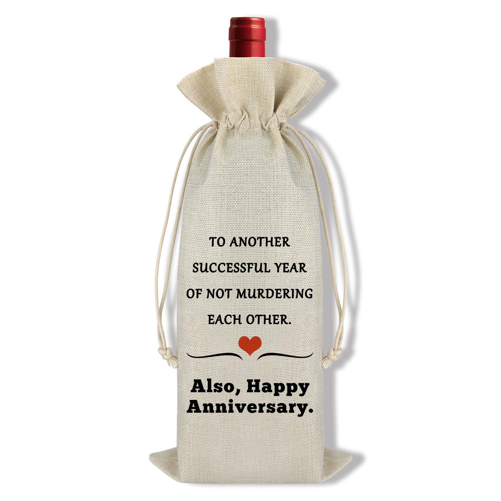 Funny Anniversary Wine Gift Bag for Women Men Her Him Humorous Wedding Anniversary Present for Couple Parents Happy Anniversaries Wine Bottle Gift Bag for Husband Wife Boyfriend Girlfriend