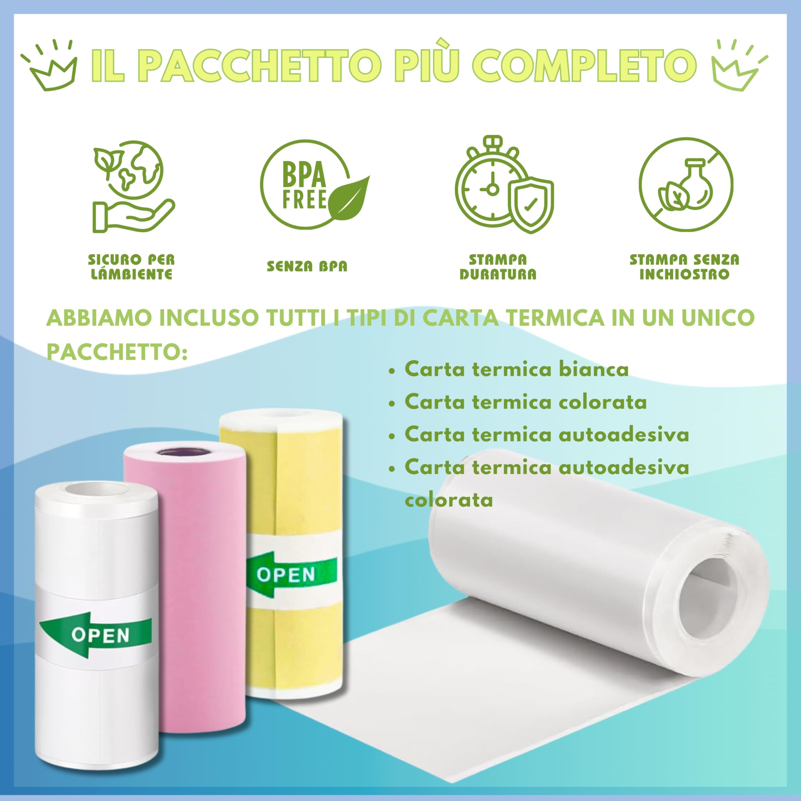 16 Rotoli Carta Termica Per Macchina Fotografica Bambini - 57x25 Mm, Bianca E Colorata - Compatibile Con VTech Kidizoom - Foto 8