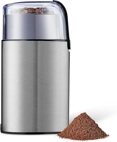 Amazon Basics Macinacaffè elettrico in acciaio inossidabile - 1