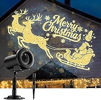 Vista 1 de Luces de proyector de Navidad 12 en 1 al aire libre, decoraciones dinámicas 3D de Navidad para interiores, patrones HD más claros de trineo