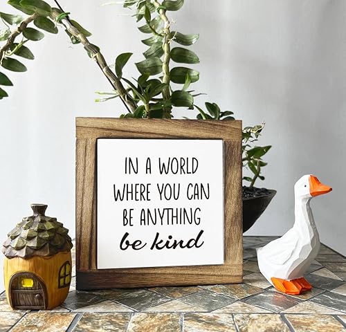 Miniatura 4 de Letrero de madera motivacional, caja de placas de madera, decoración de escritorio, placa de madera bondad, decoración de oficina estilo granja,