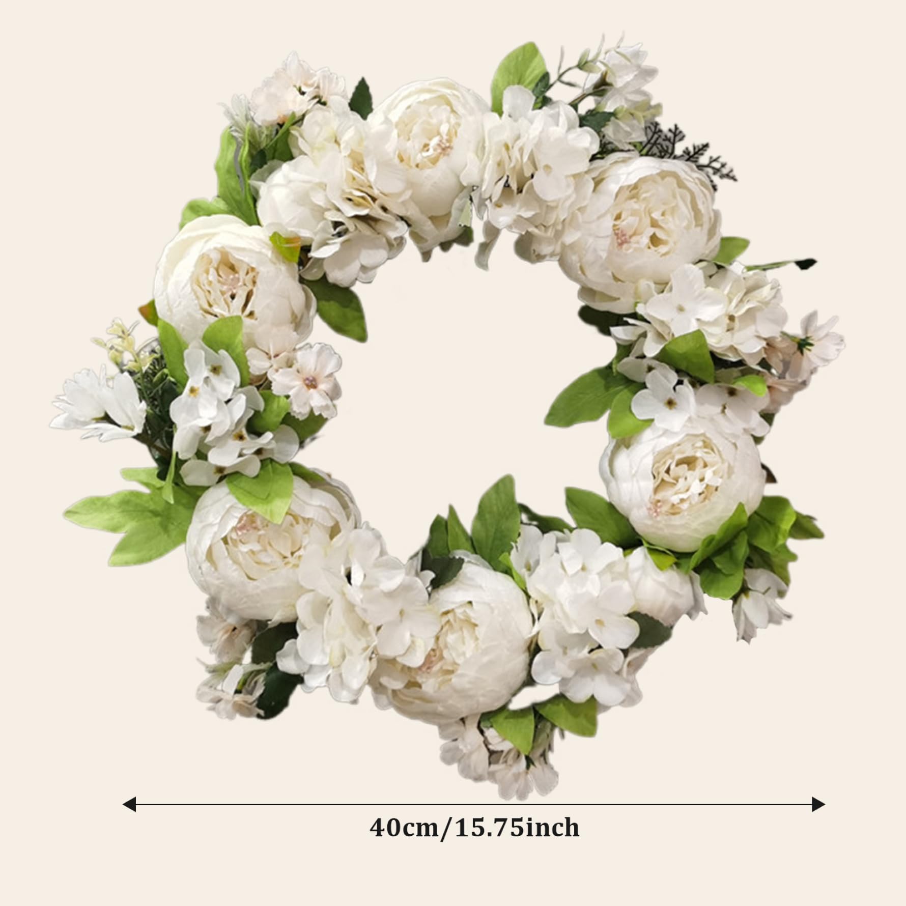 Ghirlande Primaverili per Porta d'ingresso 16 Ghirlanda di Fiori Artificiali di peonia Ghirlanda Floreale Decorativa Bianca