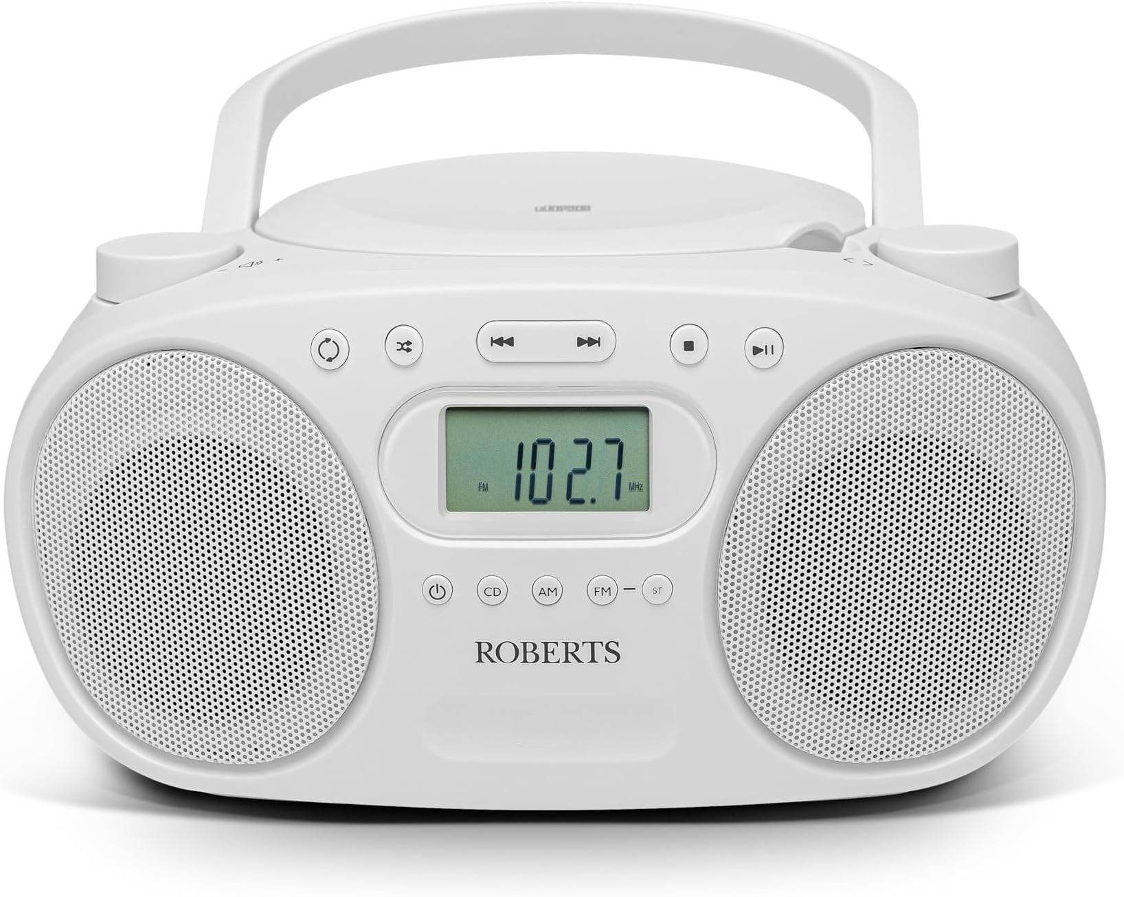 Roberts ZOOMBOXFM AM/FM CD Boombox with Bluetooth, White