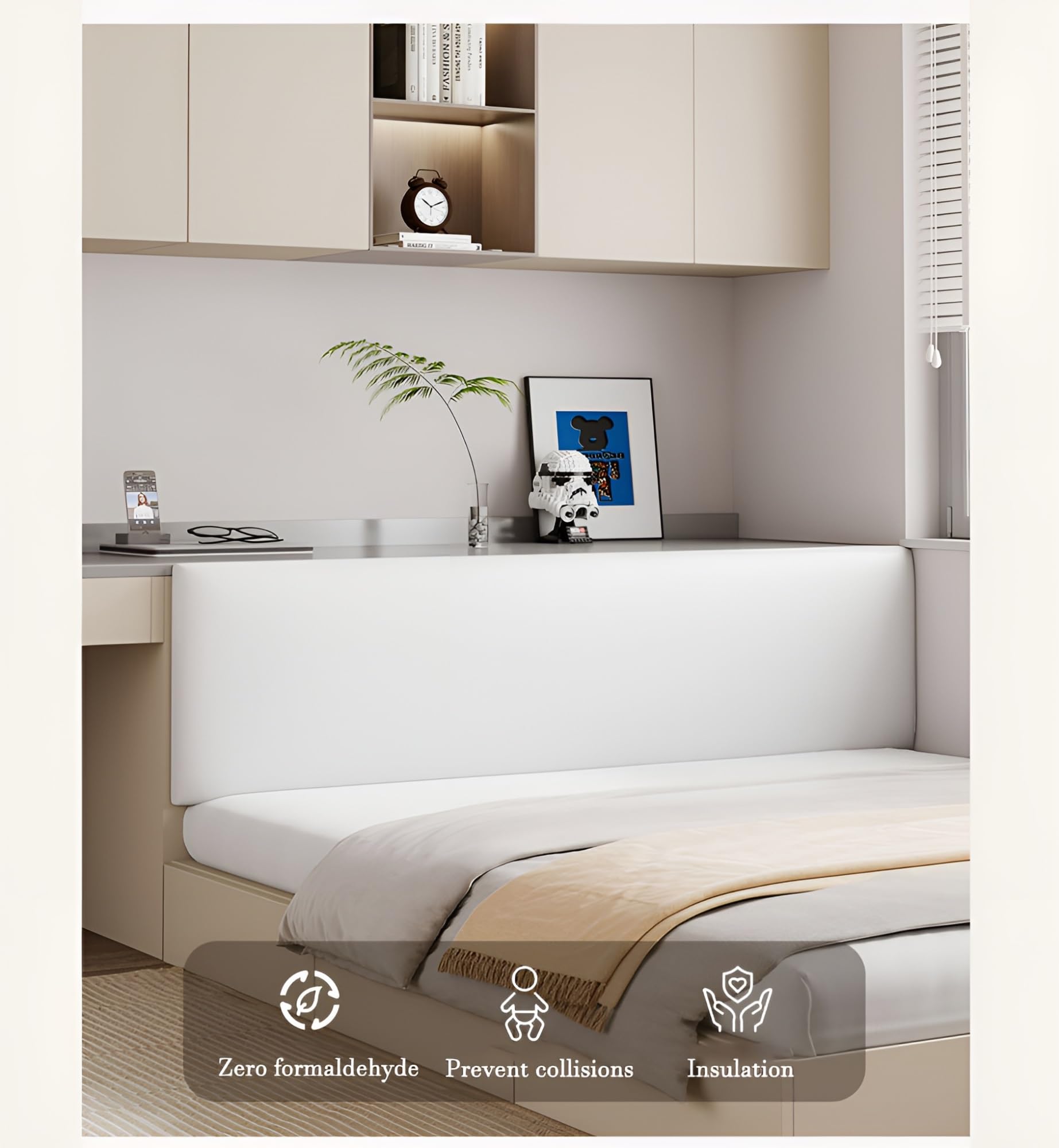 Wandpolster Selbstklebendem PU-Leder, Wandpaneele Gepolstert Einfache Installation, Wandkissen Bett Einfach zu Säubern Polsterpaneel Wand für Schlafzimmer, Wandpolster Kinderzimmer Geeignet ( Color :
