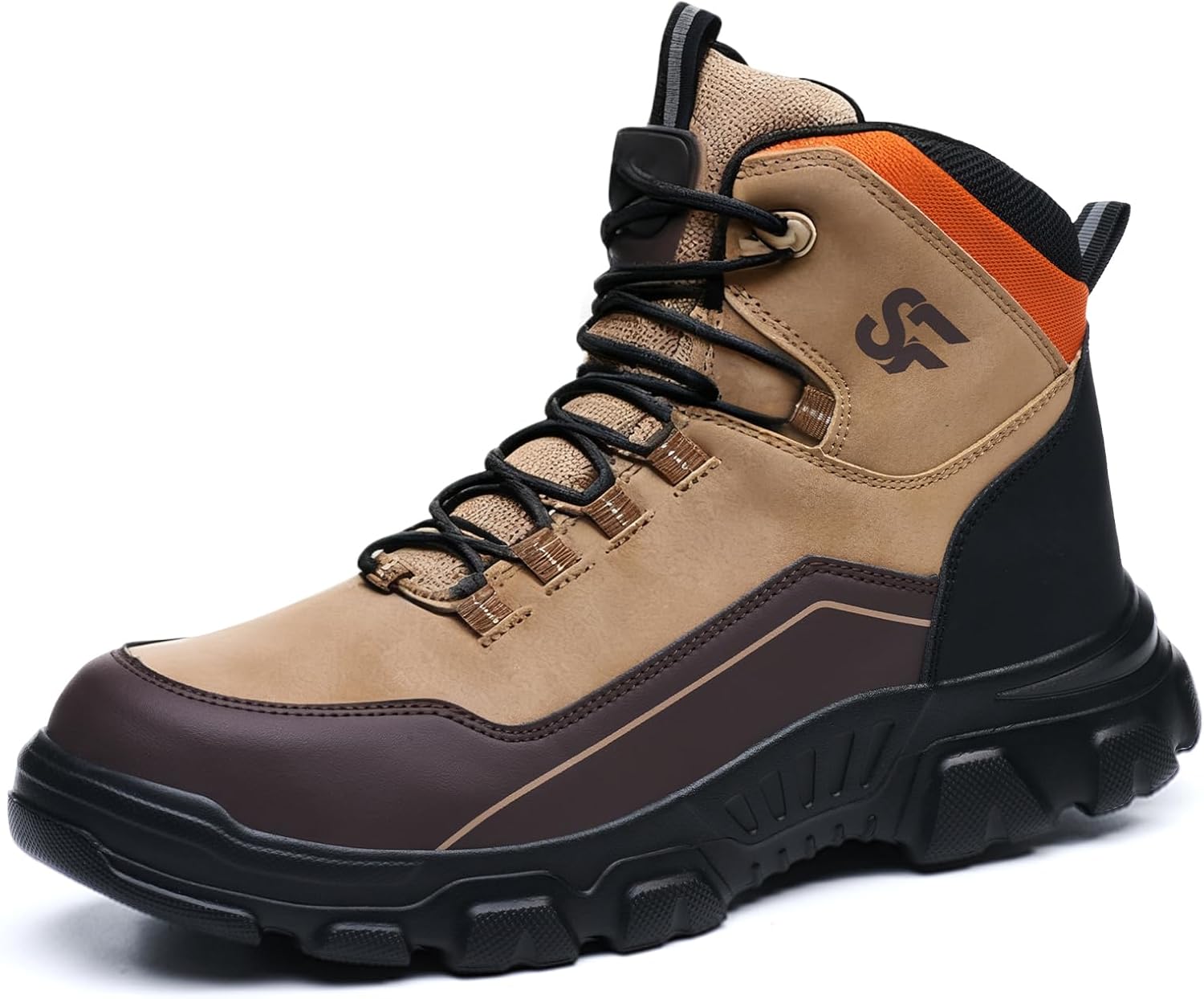 Steel Toe Shoes for Men,Lightweight Work Shoes,Mens Indestructible Safety Boots,Puncture Proof Construction Steel Toe Shoes Sneaker.