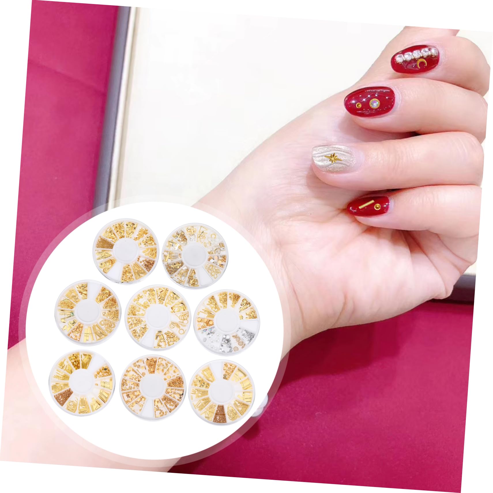 3 Set Decorazioni Per Unghie Per Nail Art Accessori Per Manicure Diy Eleganti Abbellimenti Per Unghie 8 Scatole*3