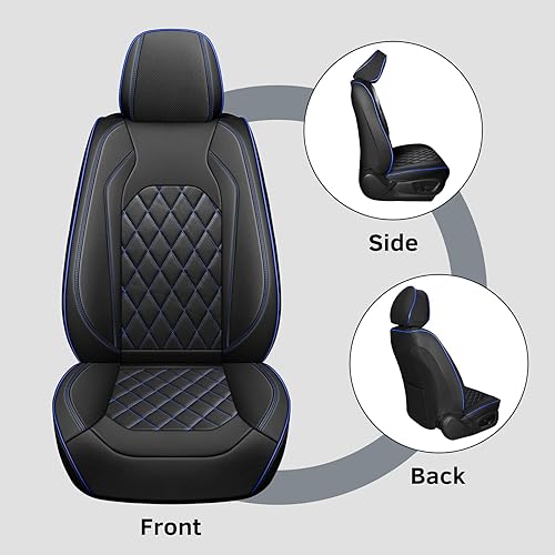 Miniatura 3 de FREESOO Juego completo de fundas de asiento de cuero, Toyota Camry Corolla de 5 asientos para automóviles, ajuste universal para la mayoría de