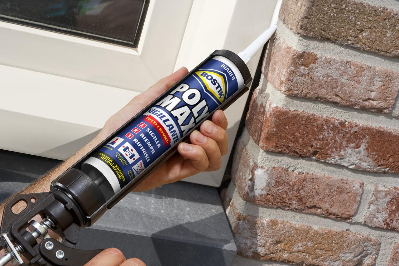 Bostik Poly Max Dichtstoff weiß - dauerelastische und überstreichbare Universaldichtung, schrumpffrei und schimmelresistent