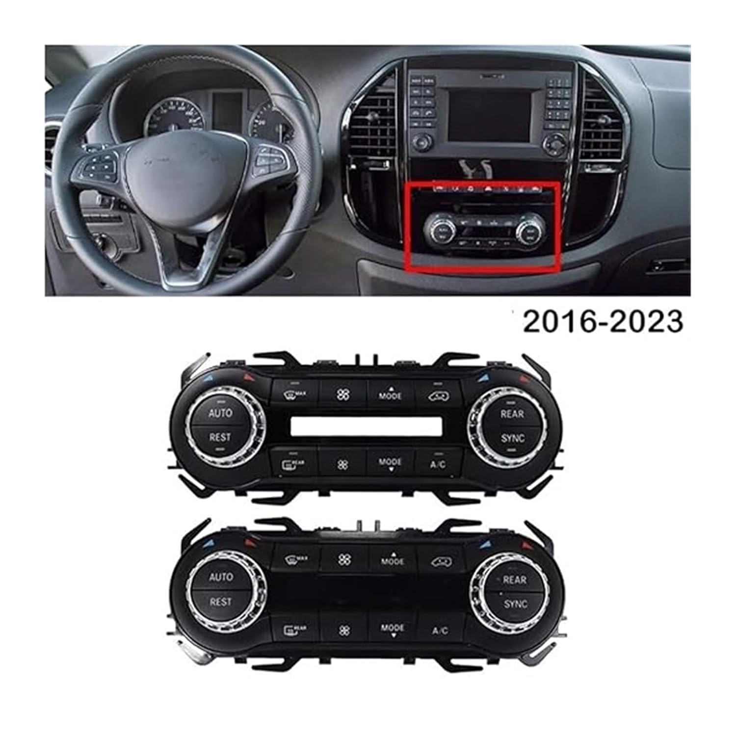 Climate Control Switch for Benz for Vito for Metris W447 W448 V260 V260L 2016-2023 Dash A/C Temperature Climate Control Switch Button Assembly Air(Panel)
