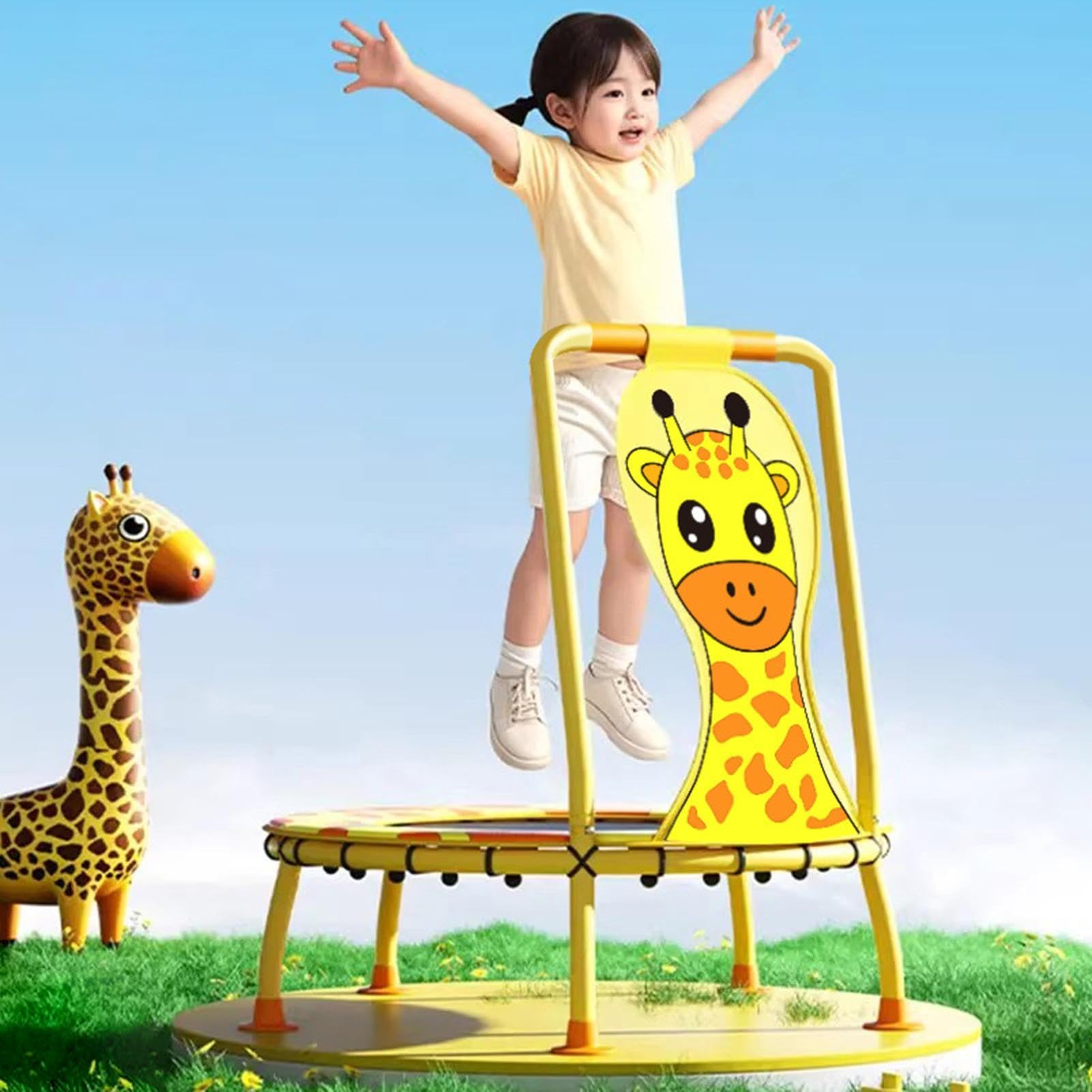 Kindertrampolin – 39 Zoll Safe Fitness Rebounder | Stahl Active Jumping Toy – 5050 g verzinkter Rahmen mit langlebigem PP Cloth, perfekt für 1-6 Jahre alte Mädchen Enjoying Backyard Training.