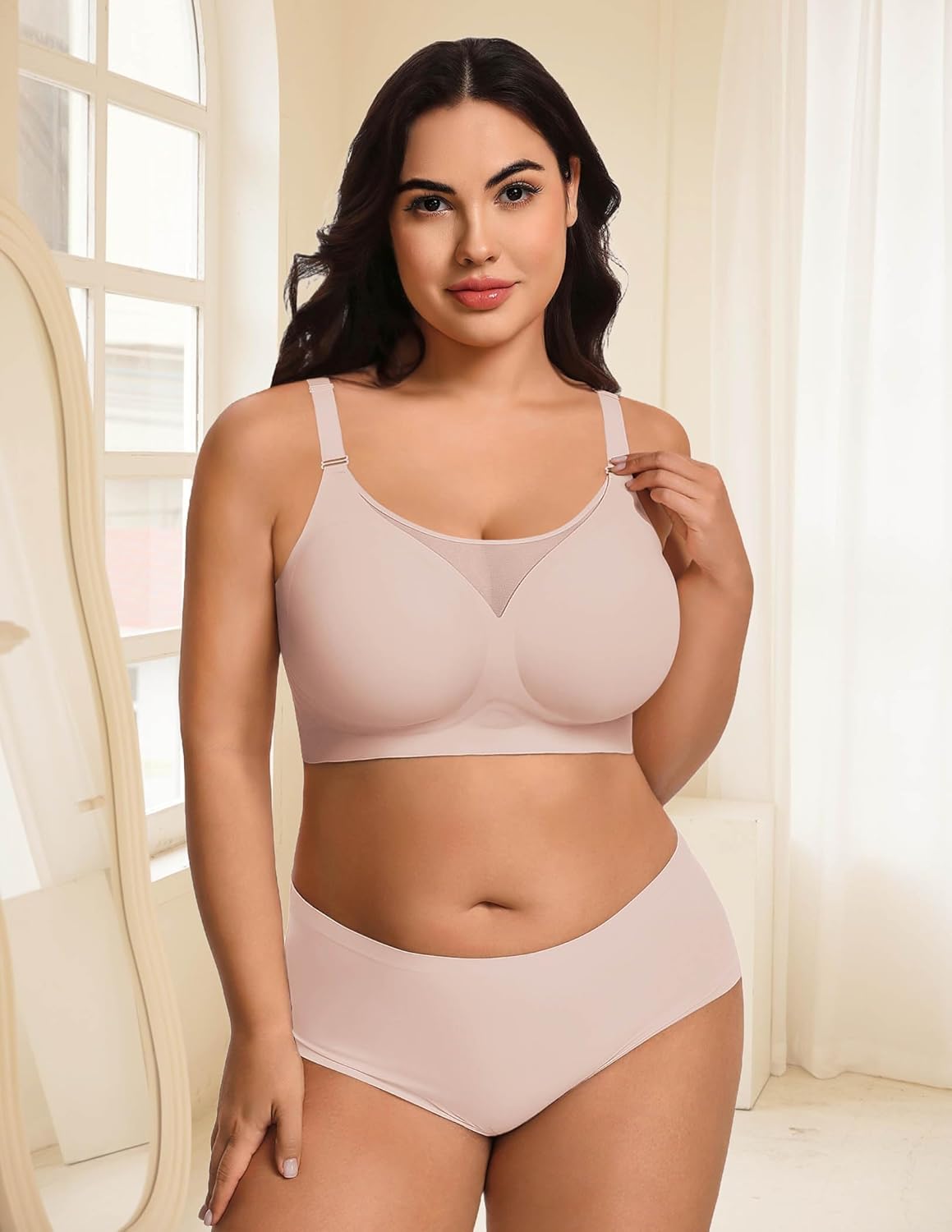 Avidlove Wireless Bras for Women Seamless Push Up Full Coverage Bra Mesh Comfy Bralette Tshirt Everyday Bras - Image 6