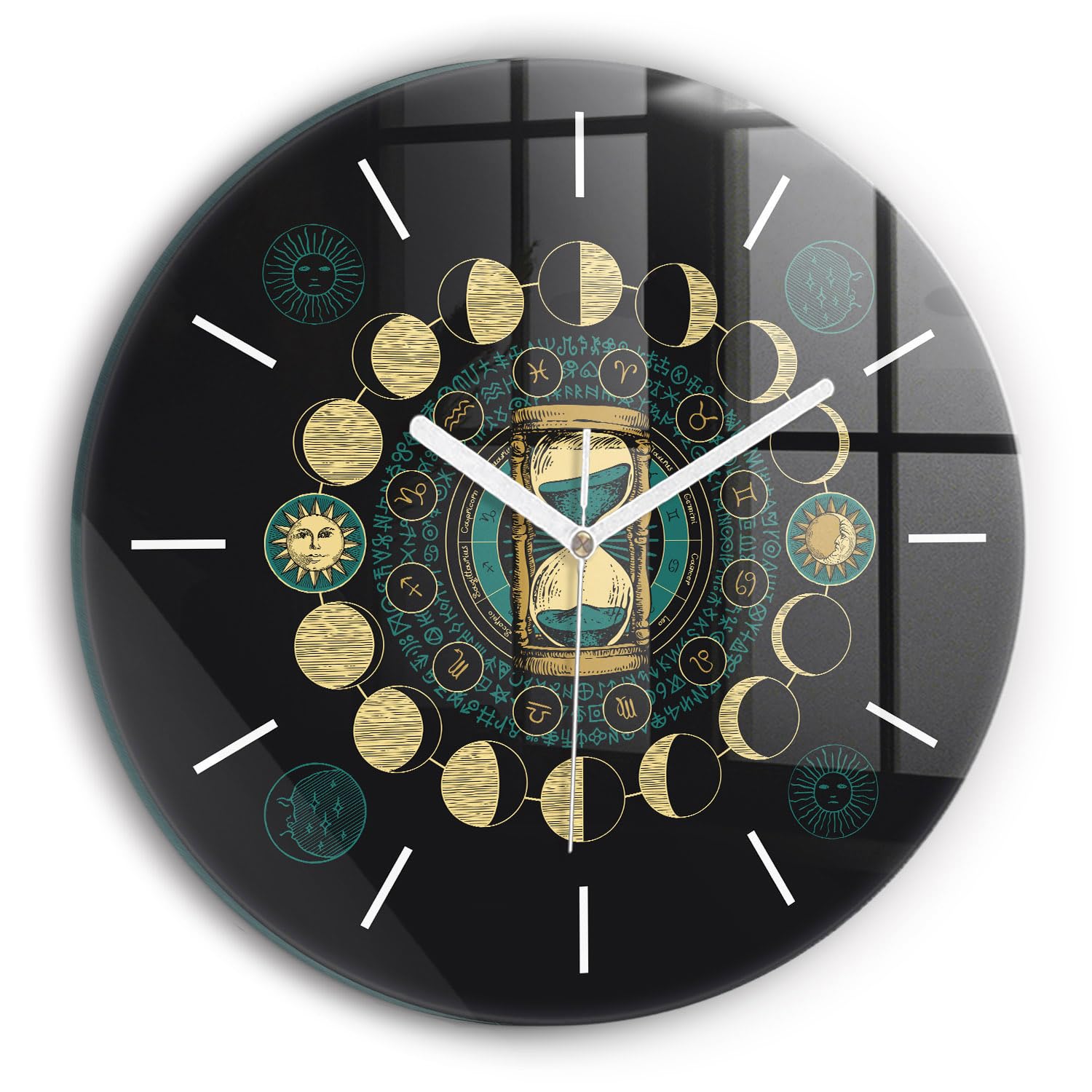 Horloge silencieuse en verre Wallfluent 30 cm moderne