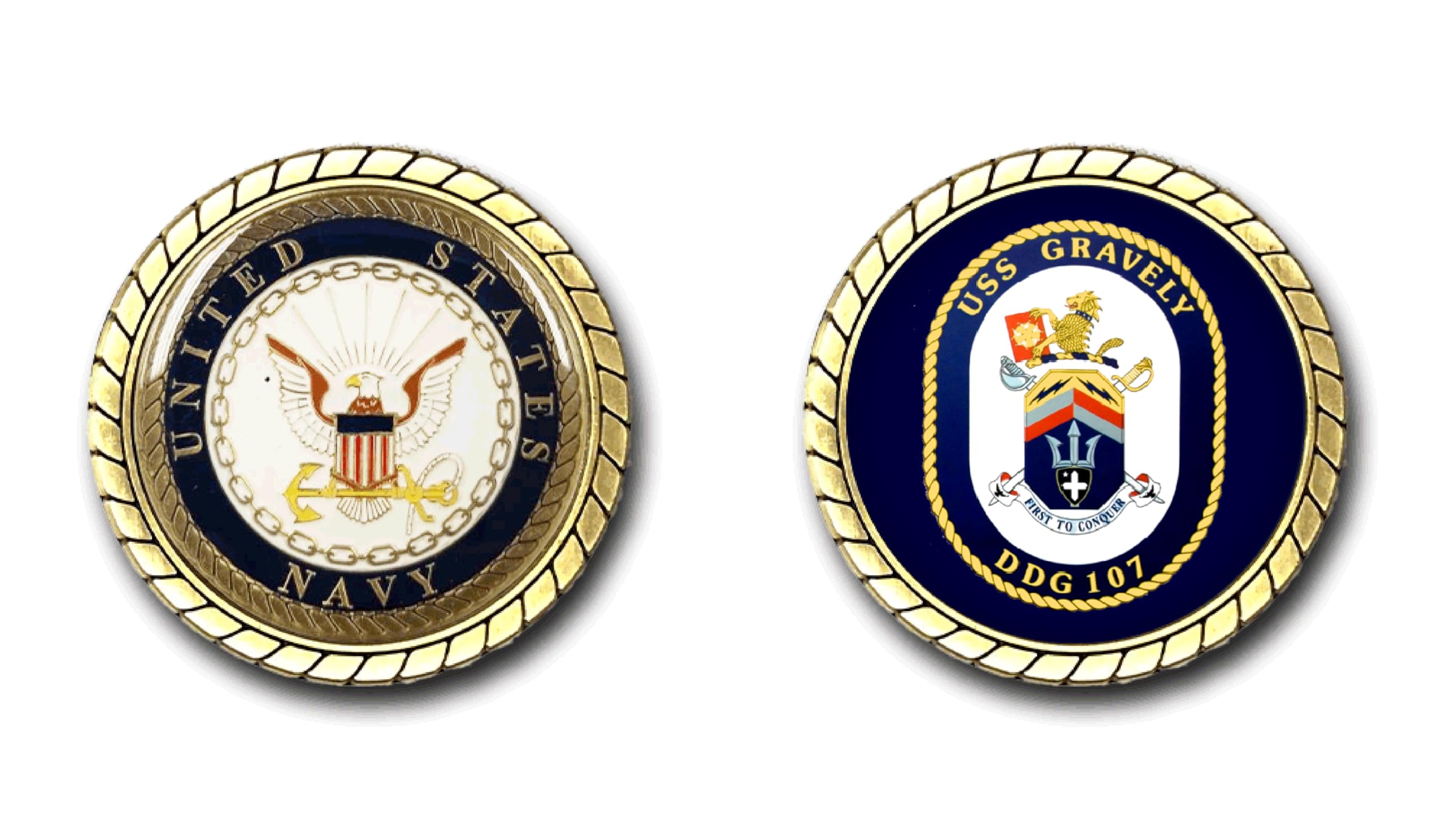 USS Gravely DDG-107 Crest Challenge Coin