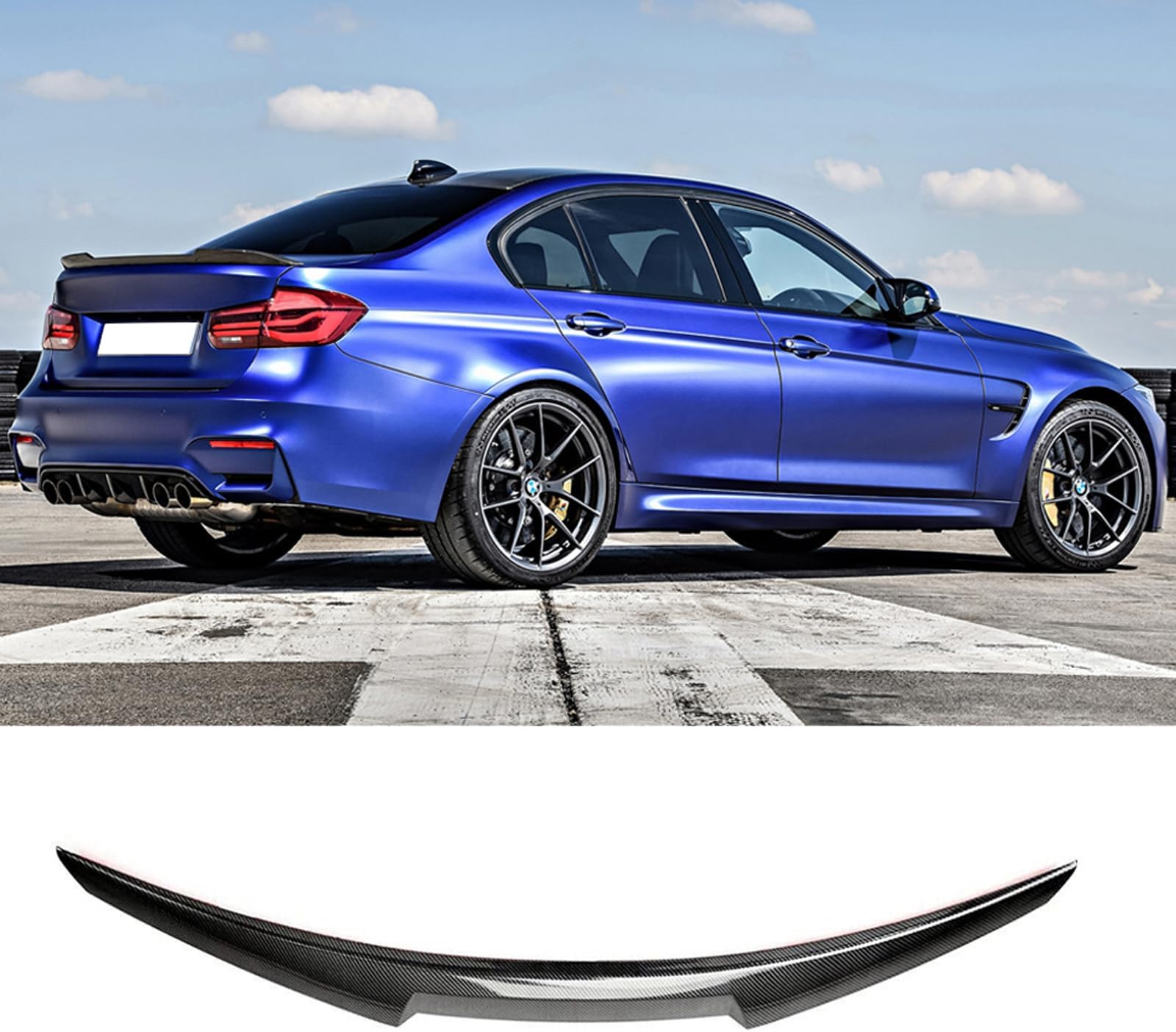 Rear Trunk Spoiler Wing Compatible with 2012-2018 BMW F30 3 Series Sedan & 2014-2019 F80 M3 Sedan M4 Style Trunk Spoiler Wing Carbon Fiber Stlye for 320i 325i 328i 330i 335i 340i…