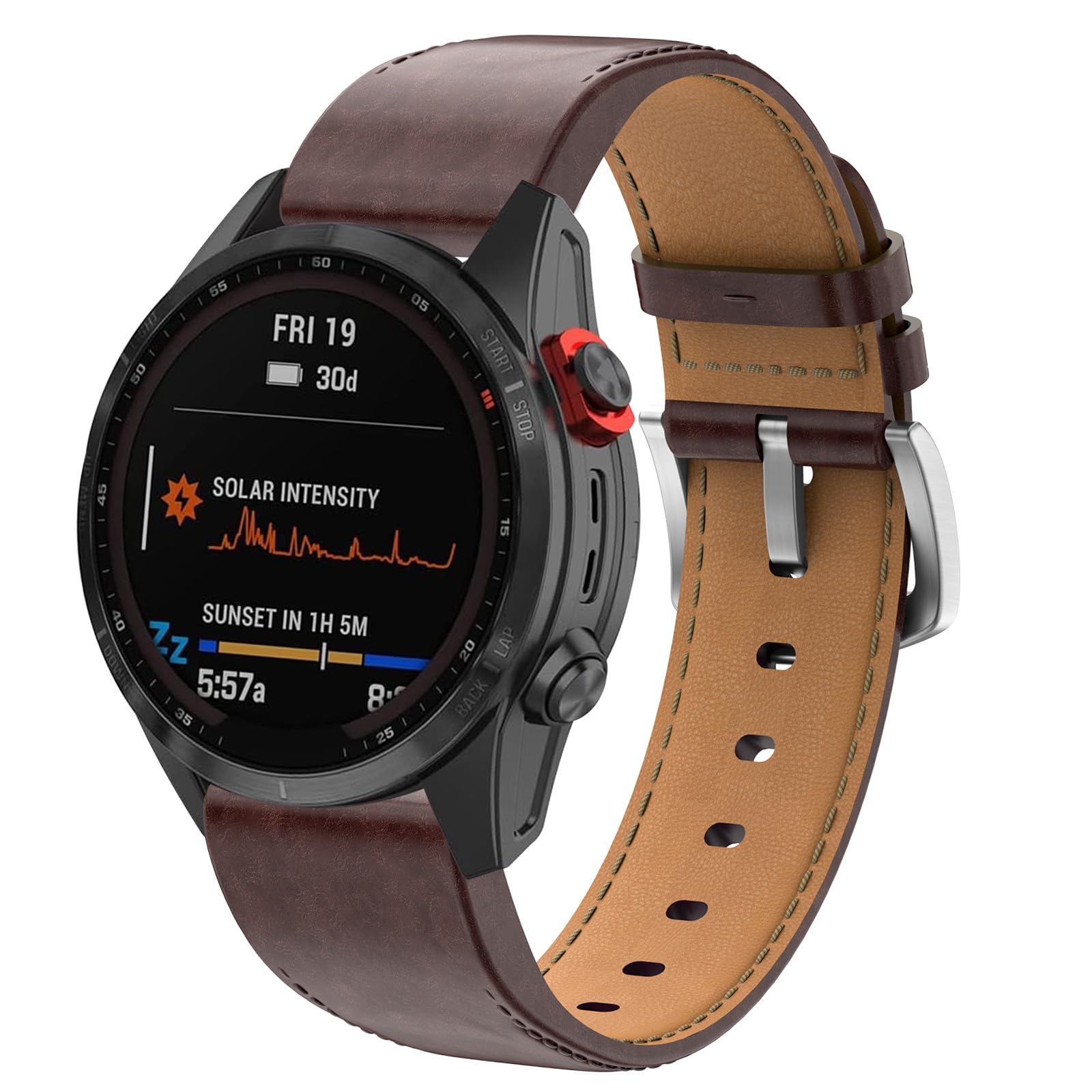 YASPARK Bracelet for Fenix 7S/Fenix 6S/Fenix 5S, 20 mm Genuine Leather Replacement Strap QuickFit Bracelet for Fenix 7S, Fenix 6S, Fenix 5S, Fenix 6S Pro, Fenix 5S Plus, Fenix 7S Sapphire Solar, Fenix