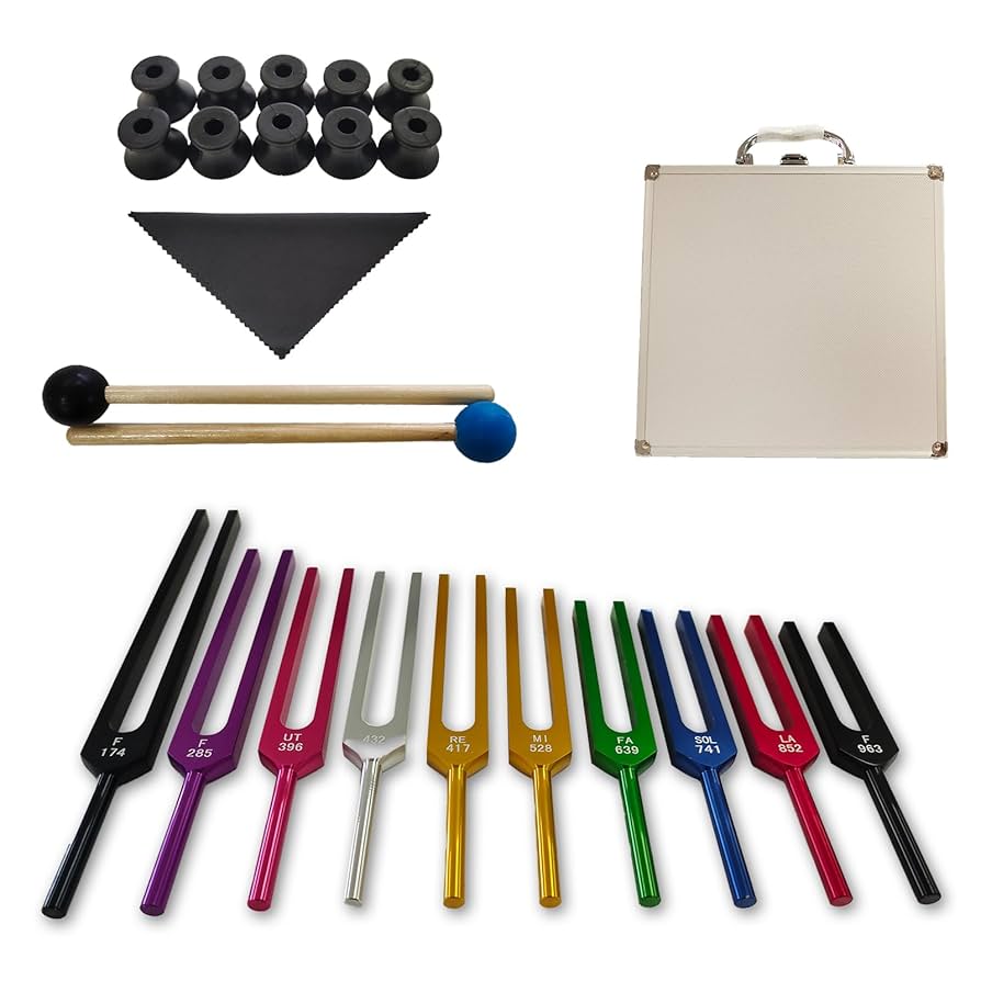【美品】ソルフェジオ周波数 チューニングフォーク10本セット Amazon | MIMIRACLE Solfeggio チューニングフォークセット - 10