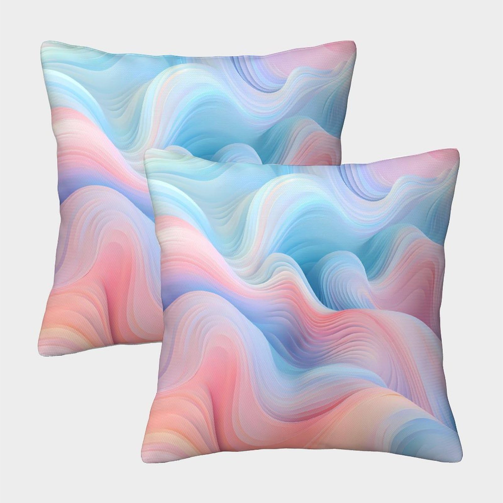 QFVANSIYO Dreamy Gradient 3D Printed Pillowcase Microfiber Bedroom Decor Artistic Pillow Cover For Adults Teens Bedding 50x50cm