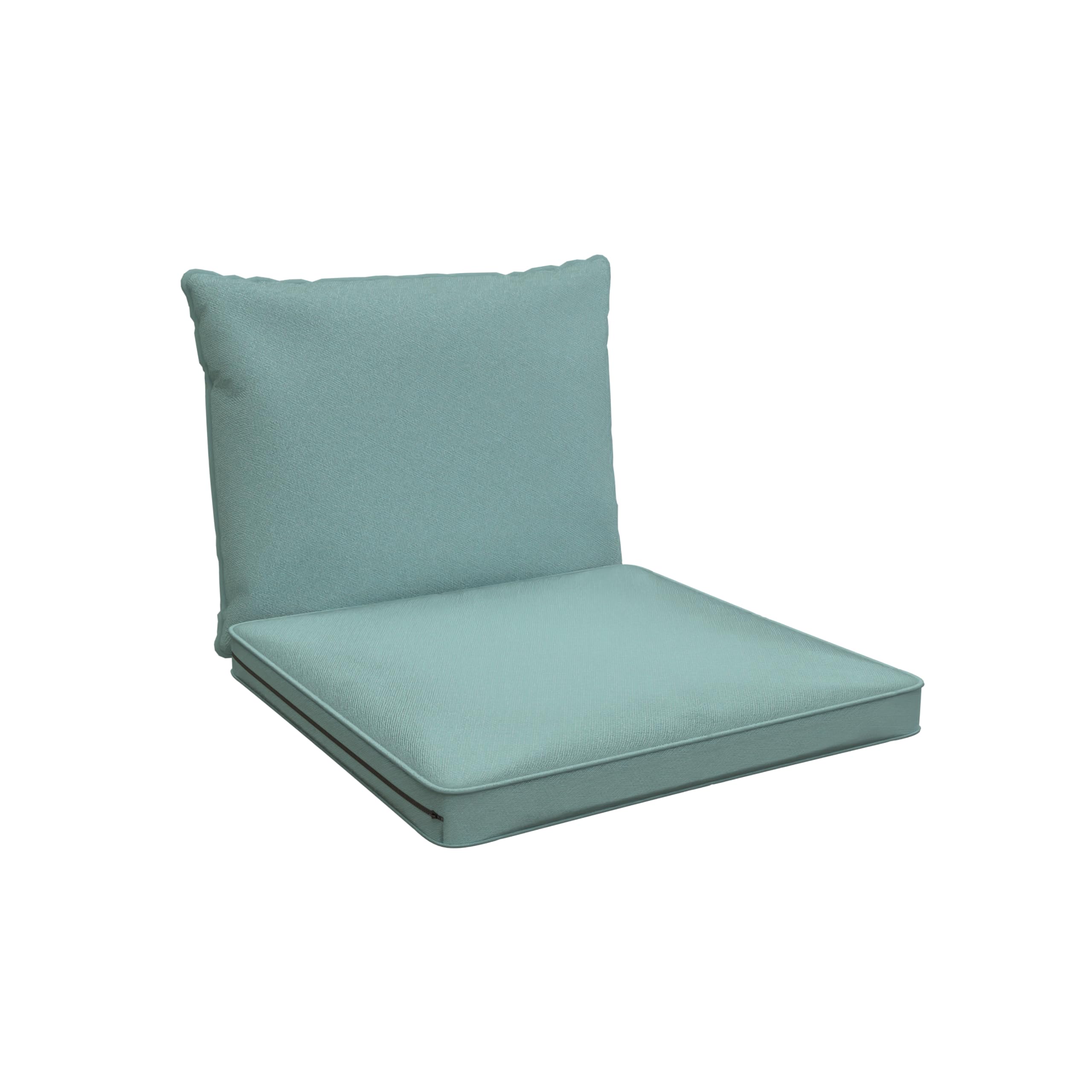 POKAR Set of 2 Garden Chair Cushions: 1x Seat Cushion 40x40x5 cm + 1x Backrest 50x40x15 cm | Cushions for Rattan Chairs and Garden Furniture | Outdoor and Indoor | Oeko-Tex | Made in EU | Blue