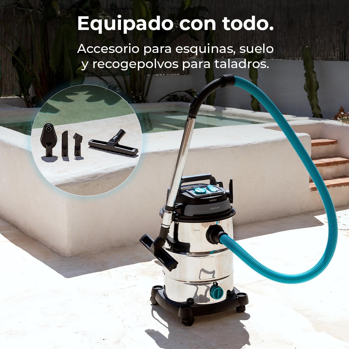 Cecotec Aspirador de Sólidos y Líquidos de Metal con Cable de 30L Conga Rockstar Wet & Dry Steel Pro Tool. 1600W, Mayor Durabilidad y Resistencia, Incluye Enchufe para Herramientas, Kit de Accesorios — view 11