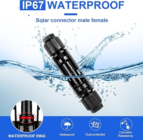 Miniatura 7 de Kit de conectores de panel solar de 20 pares con herramienta engarzadora, juego de conectores profesionales que incluye alicates de prensado, 2