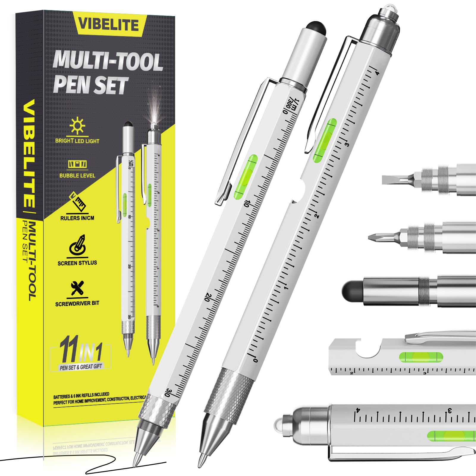 Screen Stylus Spirit Level Ruler Screwdriver Pen Multi Tool Pen