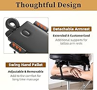 Vista 8 de civama Mesa de Masaje Cama de Masaje Portátil, 26 Libras Peso Ligero 2 Secciones Plegable Cama de Tatuaje Cuidado Facial Spa Cama de Pestañas Altura