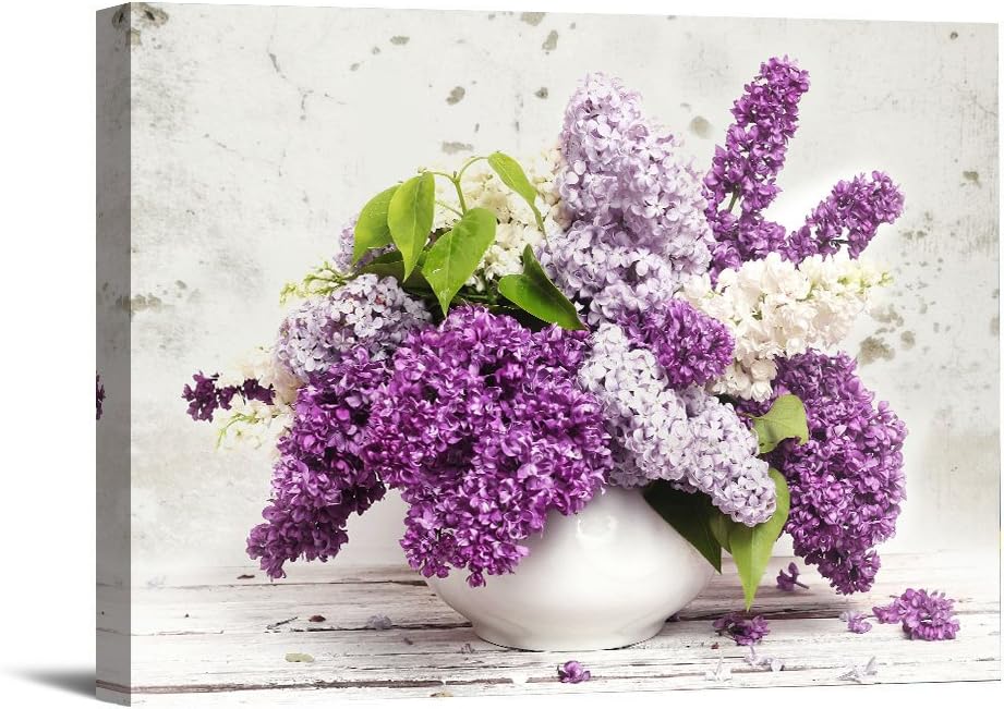 1 Piece With Framed Prints Artwork Lavender Pictures Paintings on Canvas Wall Art for Home Decor 12"X16" Ready to Hang
