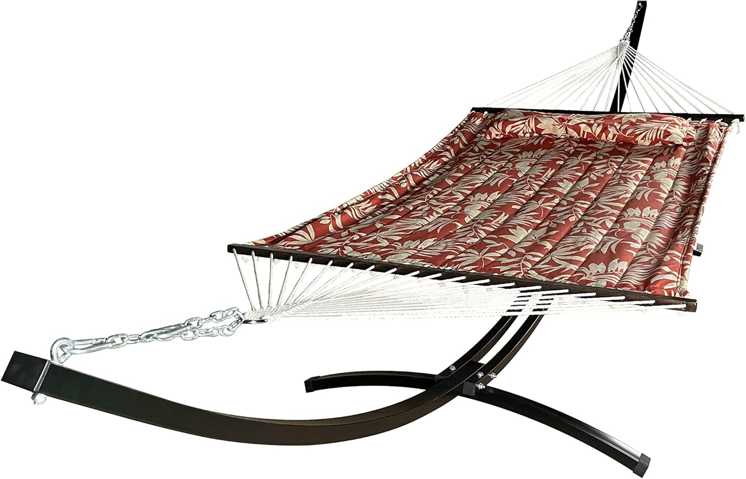 15 Ft Indoor/Outdoor Powder Coated Galvanized Steel Arc Hammock Stand. Strongest Supports Single/Double Hammock Bed.(Black)