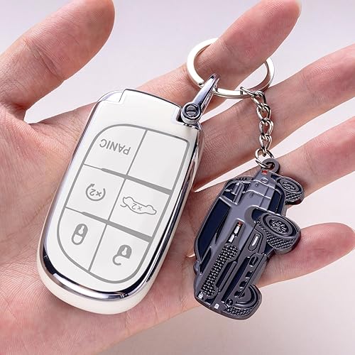 Miniatura 4 de SINLAKUA Llavero de auto para Dodge RAM 2023 2022 1500 TRX, funda de llavero Cool Mods, accesorios de 2 x 1.3 pulgadas, rojo