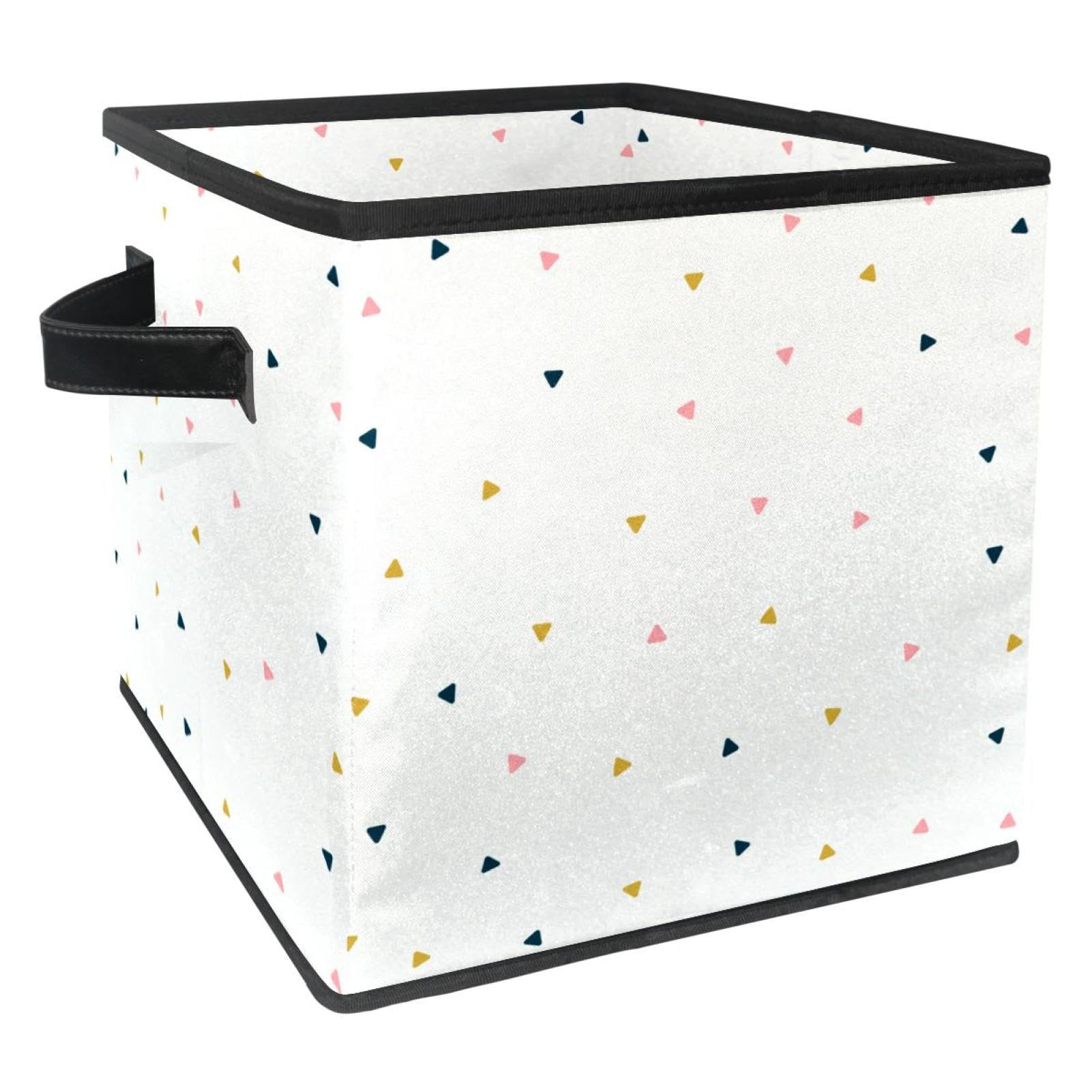 Boîte de rangement pliable en tissu avec motif triangulaire pour placard et maison