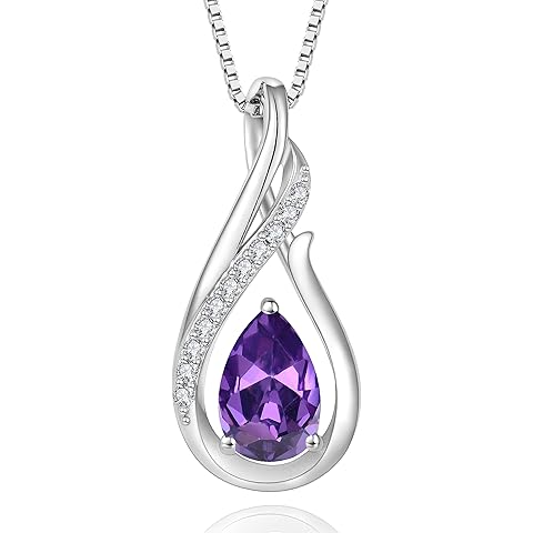 YIFSIY Infinity Necklace for Women 925 Sterling Silver Teardrop Pendant Necklace Birthstone Jewelry Gift