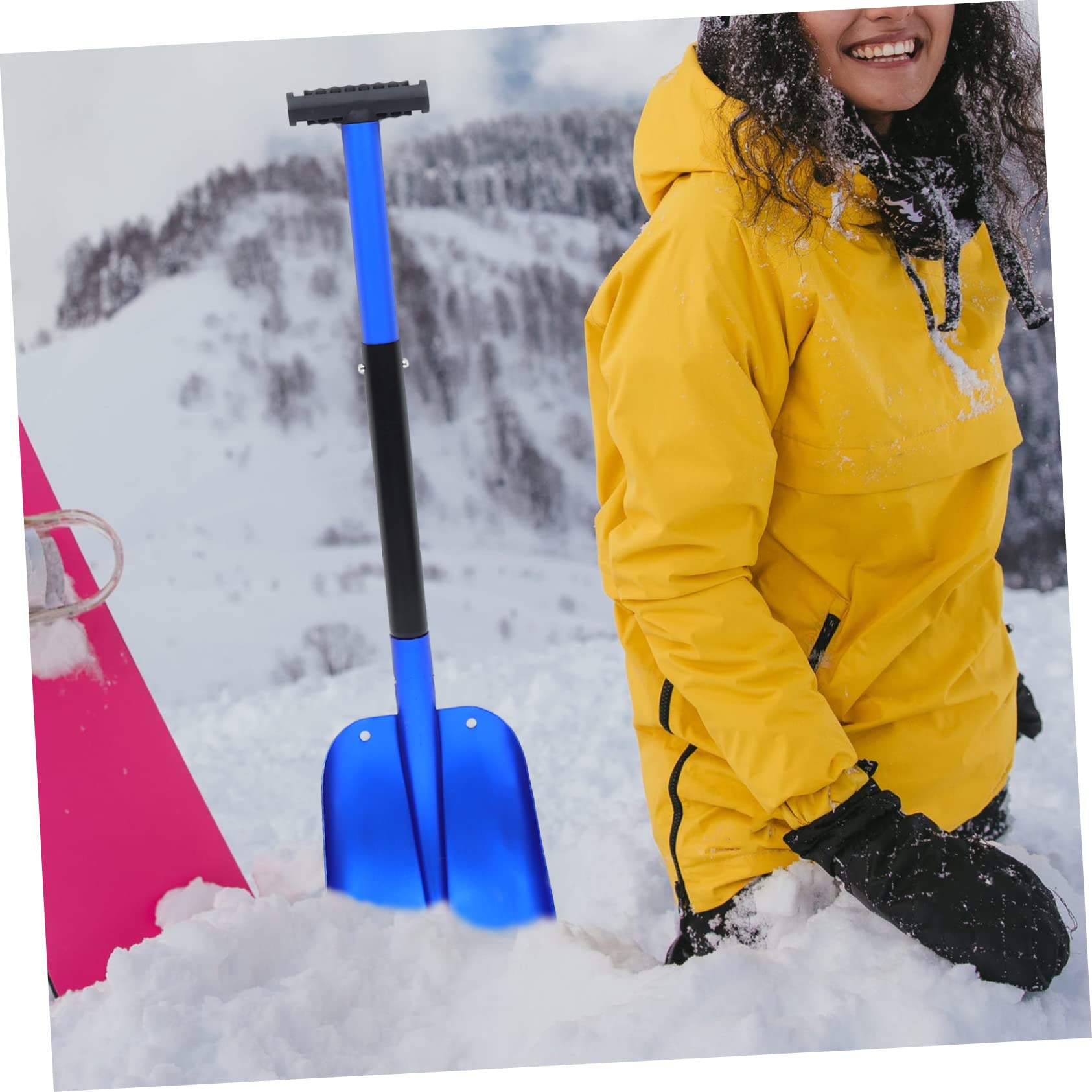 ORFOFE Aluminium Schneeschaufel Faltbar Leichtes Multifunktions-Werkzeug Für Auto Und Winter Ergonomisch Geeignet Zum Schneeräumen Und Eiskratzen Platzsparend Verstaubar Robuste Qualität