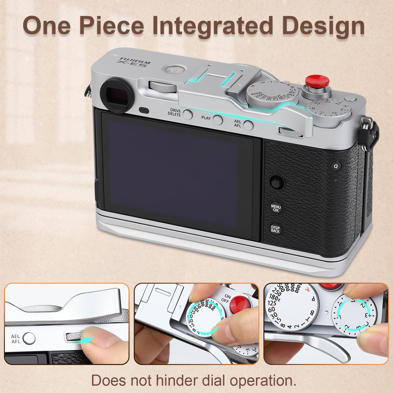 Amazon | Haoge メタルサムアップグリップ 富士フイルム X-E5 カメラ