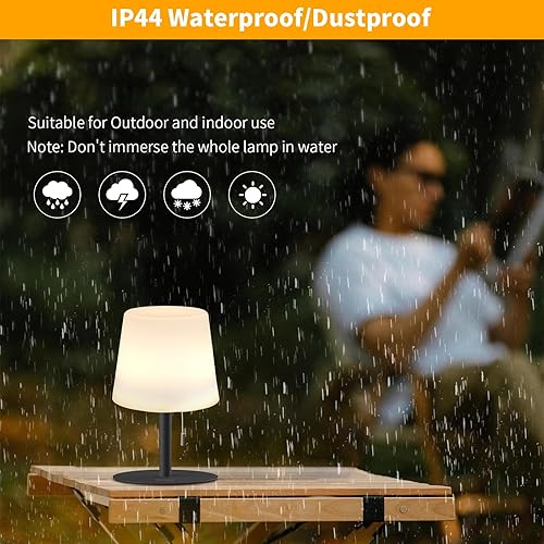 Miniatura 4 de Lámpara de mesa inalámbrica, batería recargable para exteriores, lámpara de mesa impermeable para ducha, lámparas de dormitorio, pequeñas lámparas