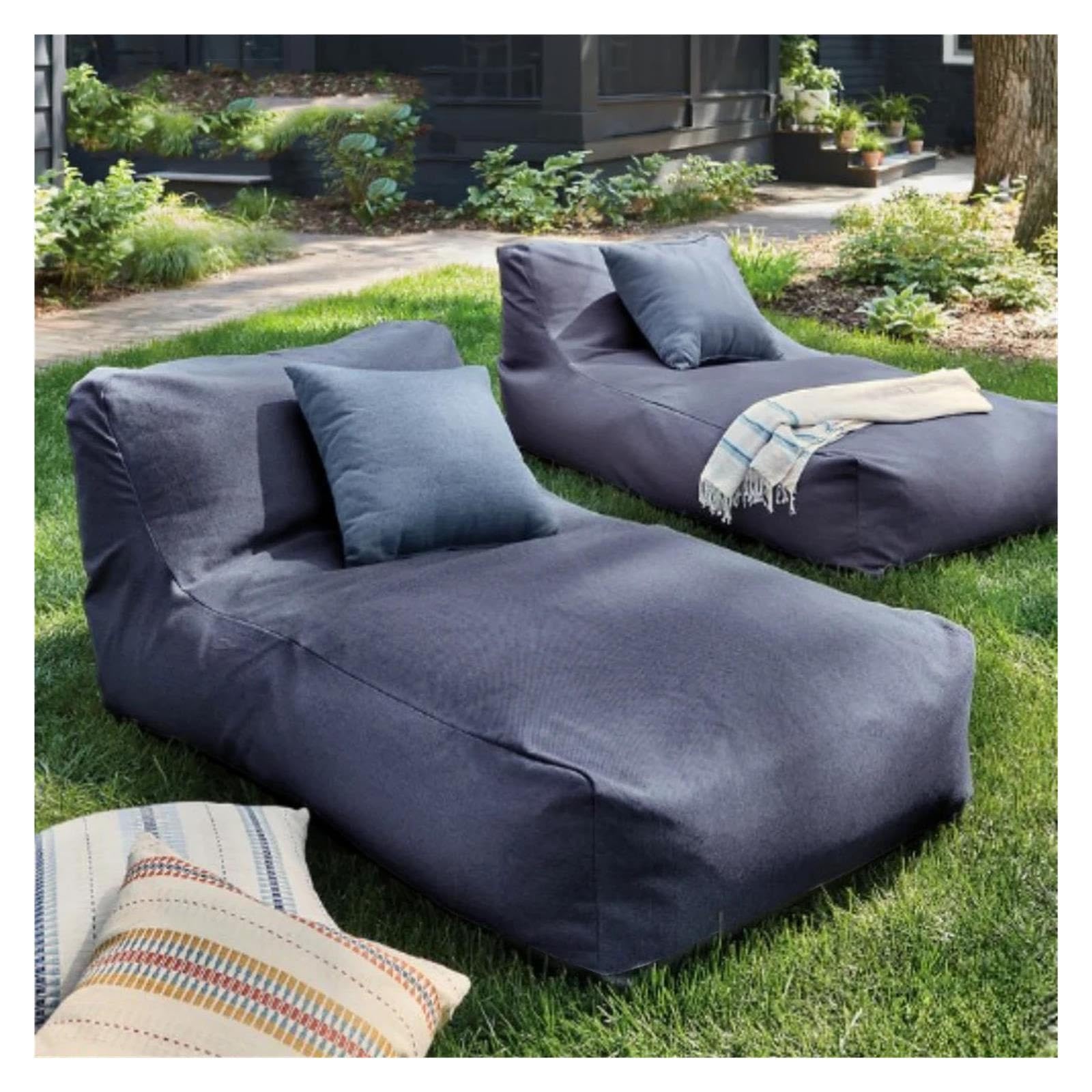Zewnętrzny pokrowiec na leżak z fasolką, basen, rozkładana sofa plażowa(125cm-dark grey)