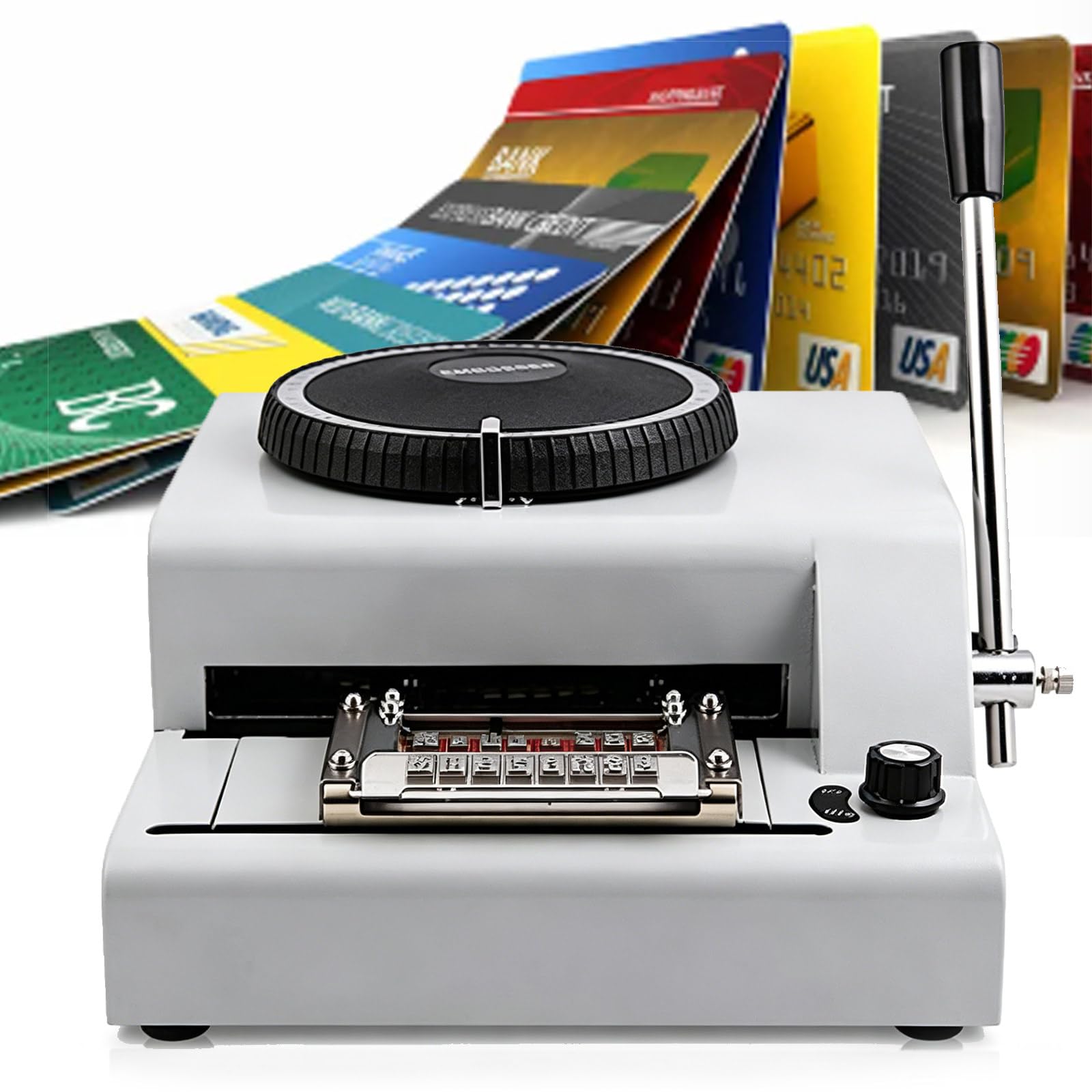 Osnzyc 72 Character Manual PVC Card Embosser, Credit Card Embossing Machine with Adjustable Depth, Code Stamping Tool for Retail, Banking and Membership Systems