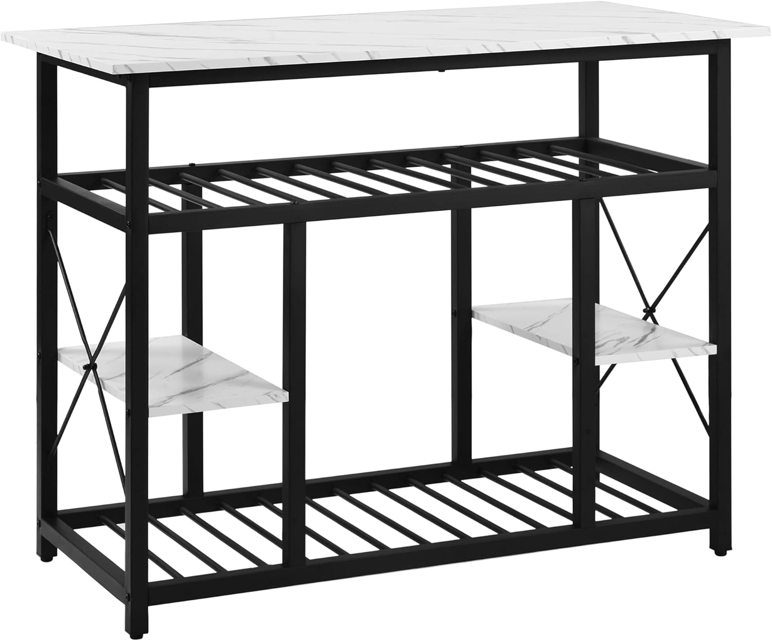 Kitchen Islands Carts with Open Shelves, Counter Height