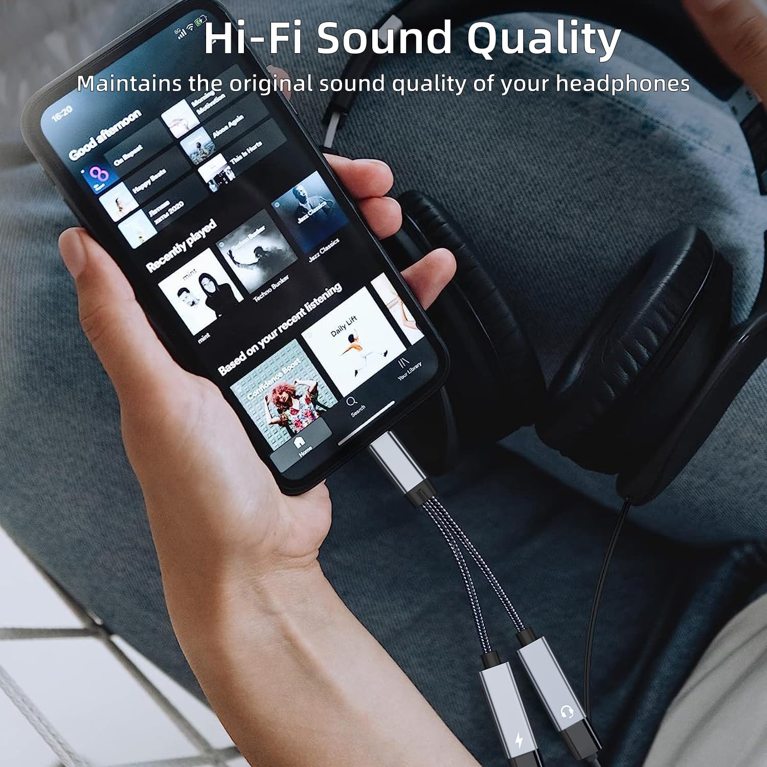 HORNORM USB C Splitter, Dual USB C Headphone and Charger Adapter 32 Bit / 60W Fast Charging Compatible with iPhone 15 Series, Galaxy S23 S22 S21 Ultra, Pixel,Pad Pro
