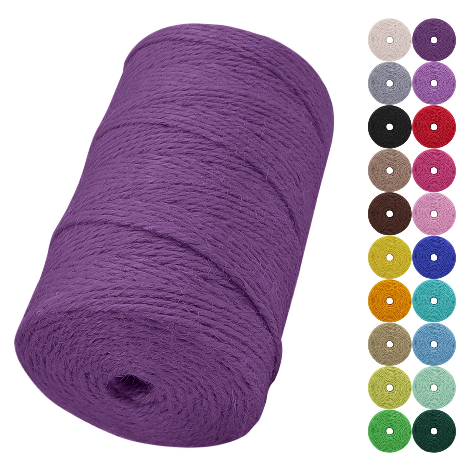 Cuerda de yute morada para envolver regalos elegantes y artesanía