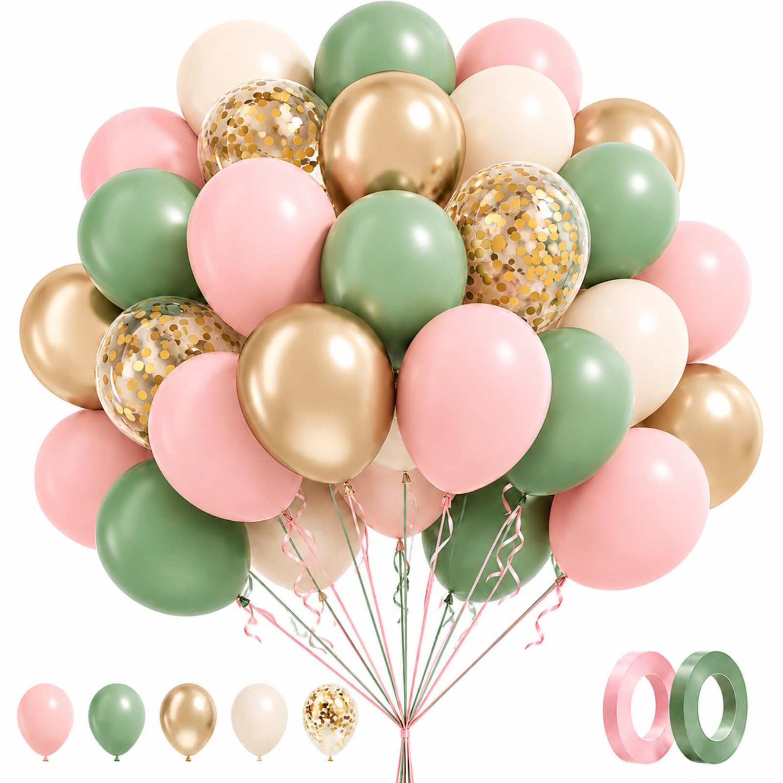 Pink and Green Balloons, 60 Pack Womenβs Birthday Party Decorations