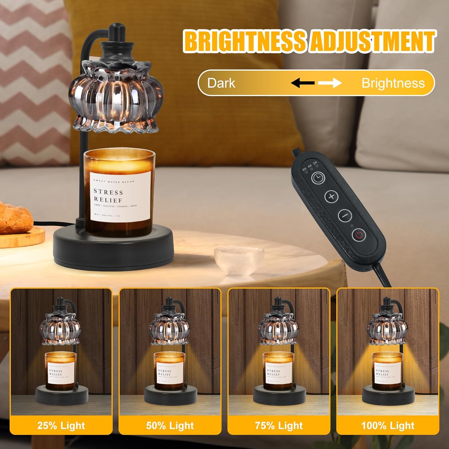 Candle Warmer Lamp with Timer&Dimmer, Black Candle Warmer Light Ideal Birthday, Wax Melt Warmer for Home Decor
