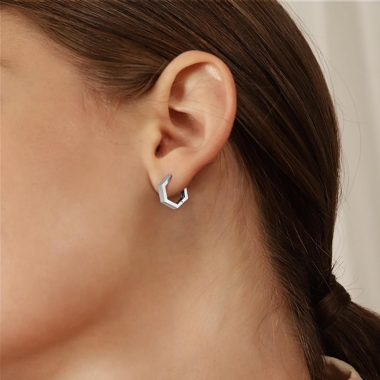 Gacimy Gold Huggie Hoop Earrings for Women 14k Gold Plated, Small Hoop Earrings for Women, 1/2 Inch Yellow Color Earrings for Women - Image 2