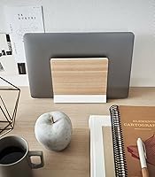 Vista 7 de YAMAZAKI Home Rin - Soporte portátil para computadora portátil para escritorio en dormitorio u oficina, estación de almacenamiento de madera, acero