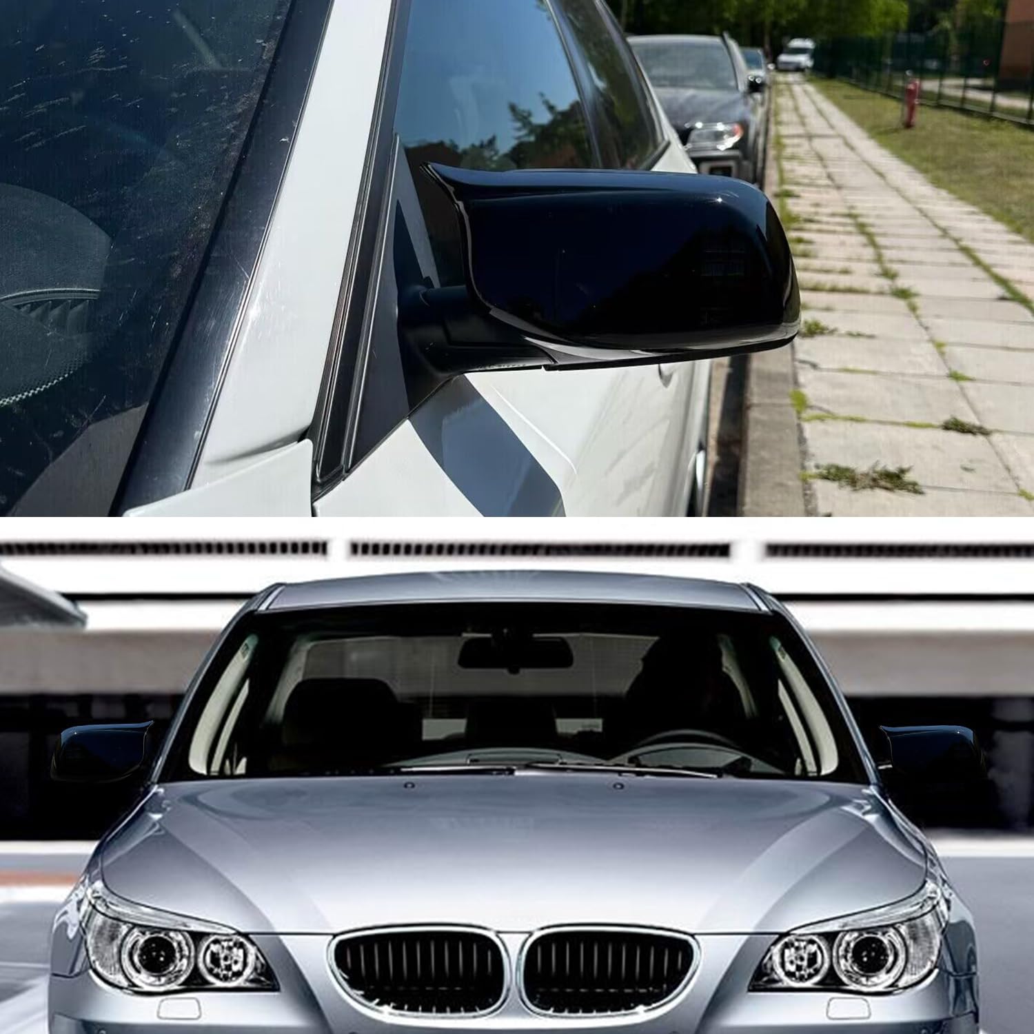 Tappi per Specchietto Retrovisore Auto per Porta Laterale Accessori Compatibile con BMW E63 E64 630ci 630i 5 series E60 E61 520i 523i 525i, Specchietto Retrovisore, Fibra di Carbonio, 1 Paio