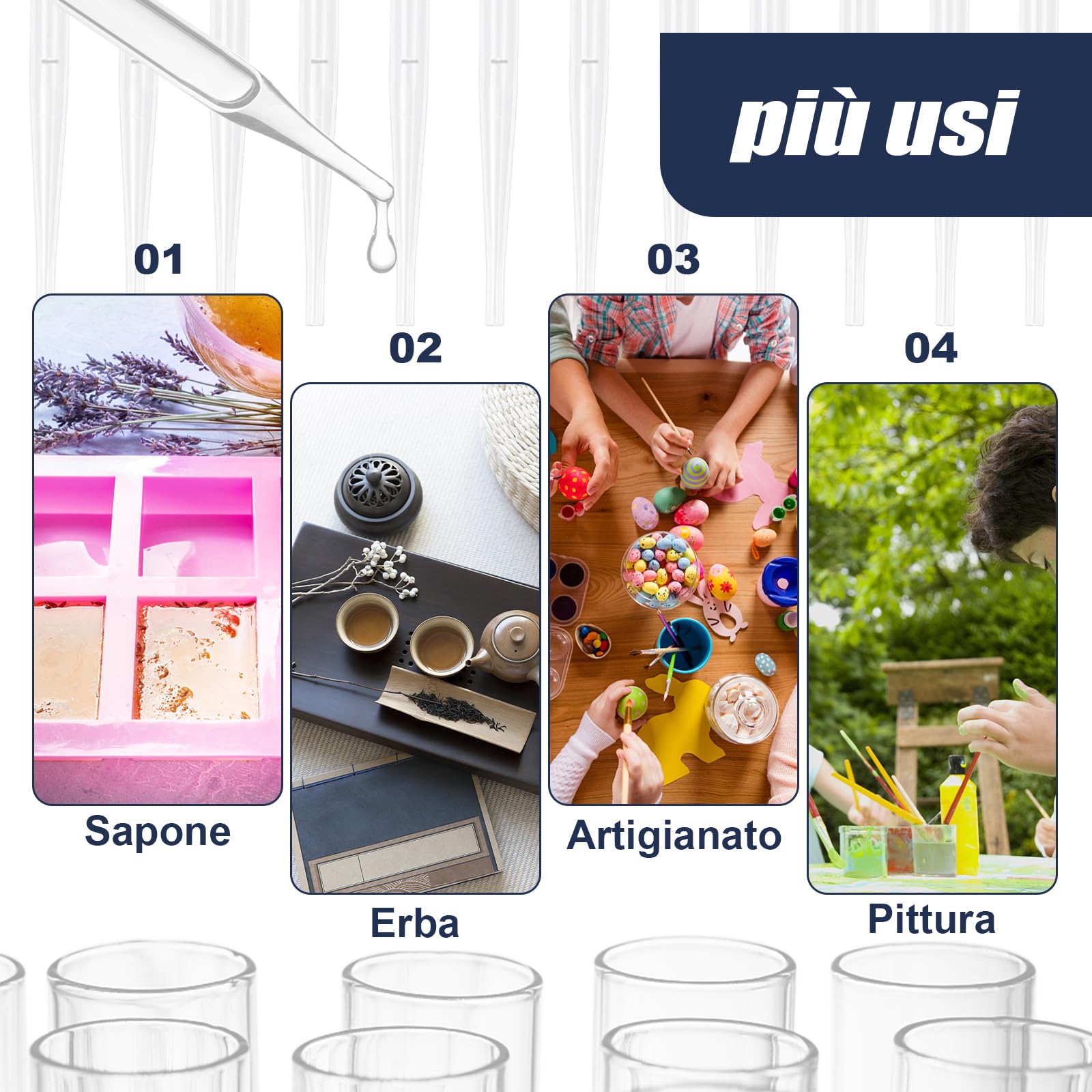100 Pipette In Plastica Da 0.5 Ml Con Scala Graduata - Monouso, Confezione Singola, Lunghezza 13mm (29 G)