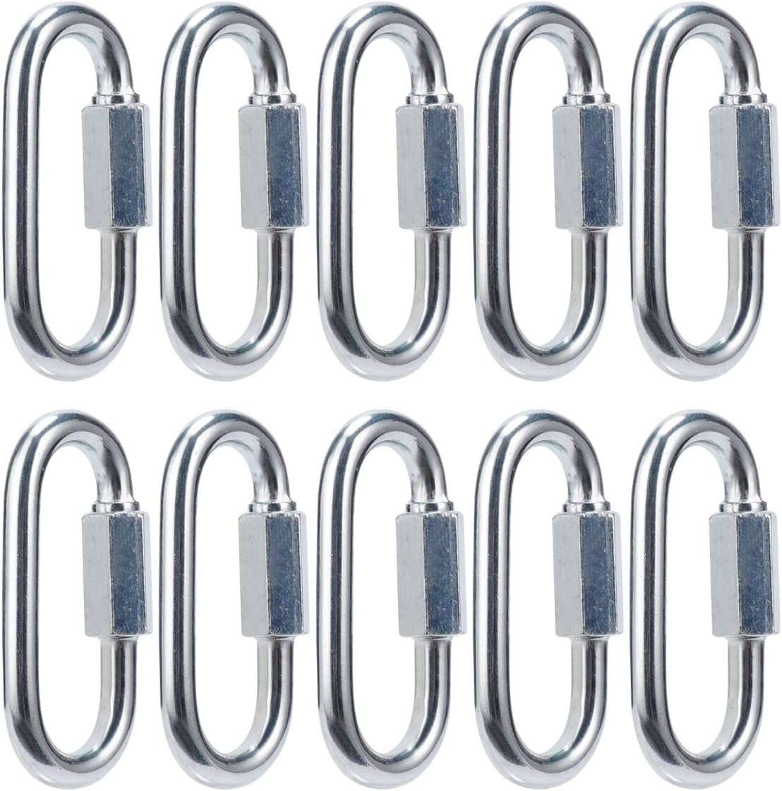 Quick Link Locking Carabiner Chain Quick Links Connector Chain Repair Links M6 1/4 inch 10pcs